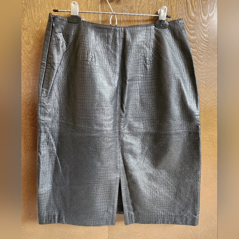 Black Genuine Leather skirt